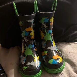 Paint splattered boots
